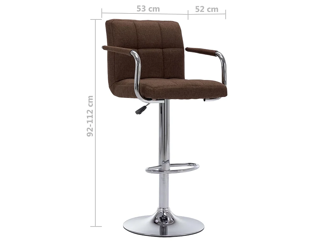 Chaises de bar lot de 2 marron tissu