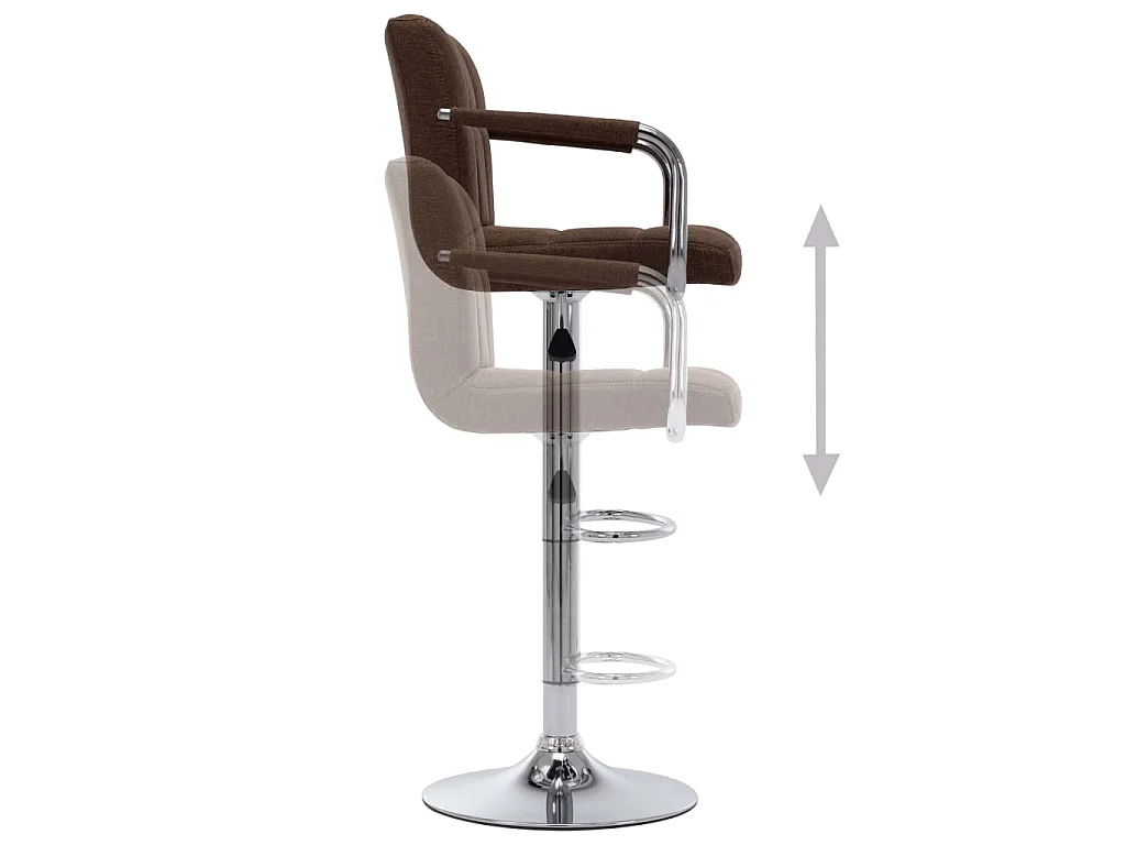 Chaises de bar lot de 2 marron tissu