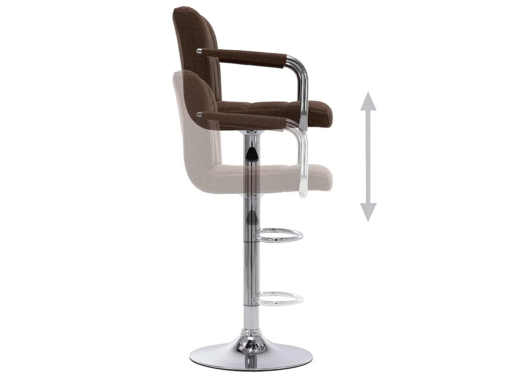 Chaises de bar lot de 2 marron tissu