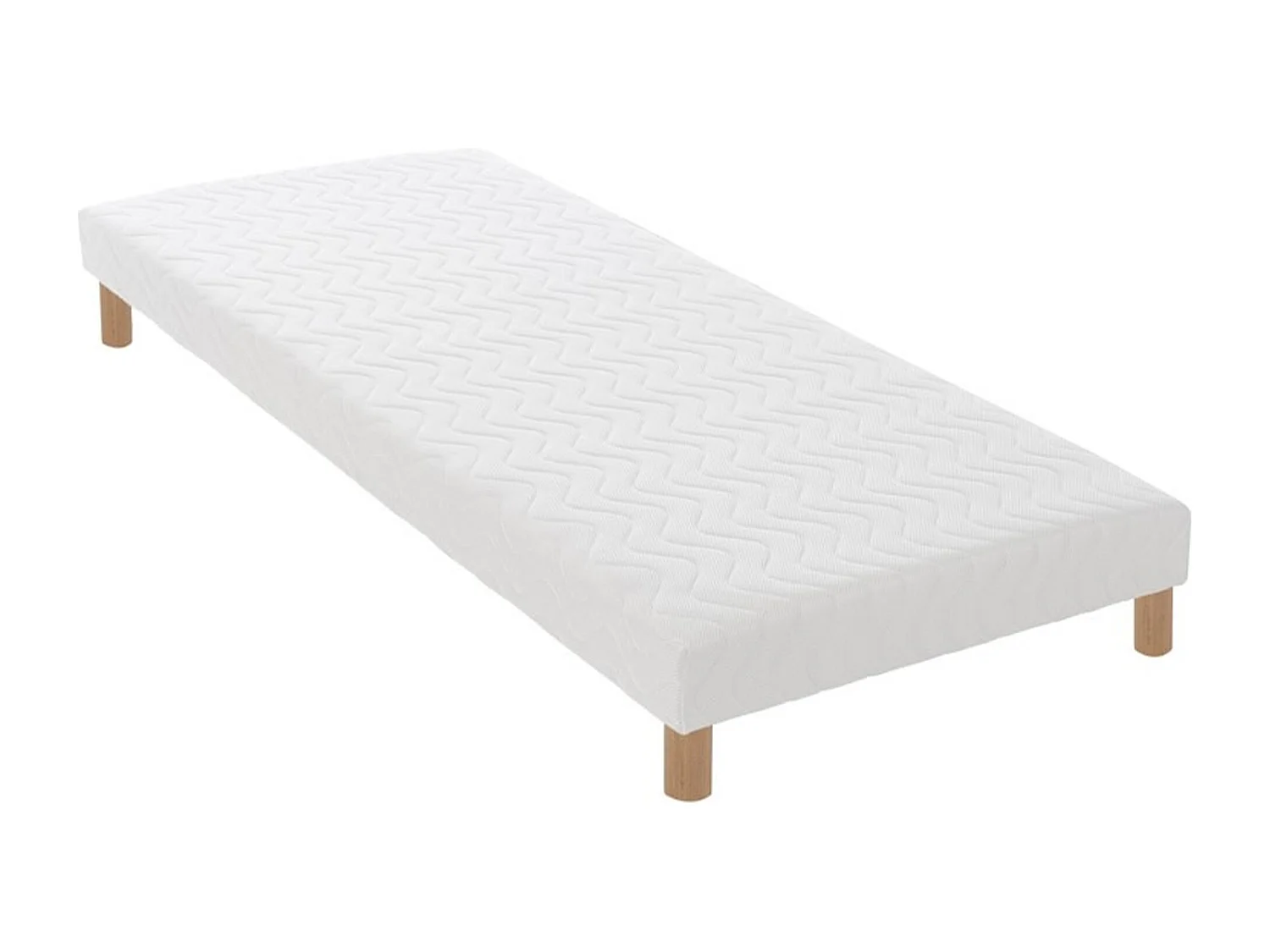 Pack ensemble matelas ressorts ASTRE, sommier, couette et oreillers Dimensions - 90 x 190 cm, Sommier - Blanc