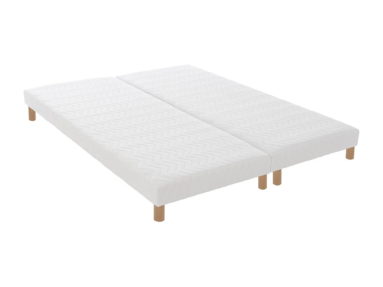 Pack ensemble matelas ressorts ASTRE, sommier, couette et oreillers Dimensions - 2x80 x 200 cm, Sommier - Blanc
