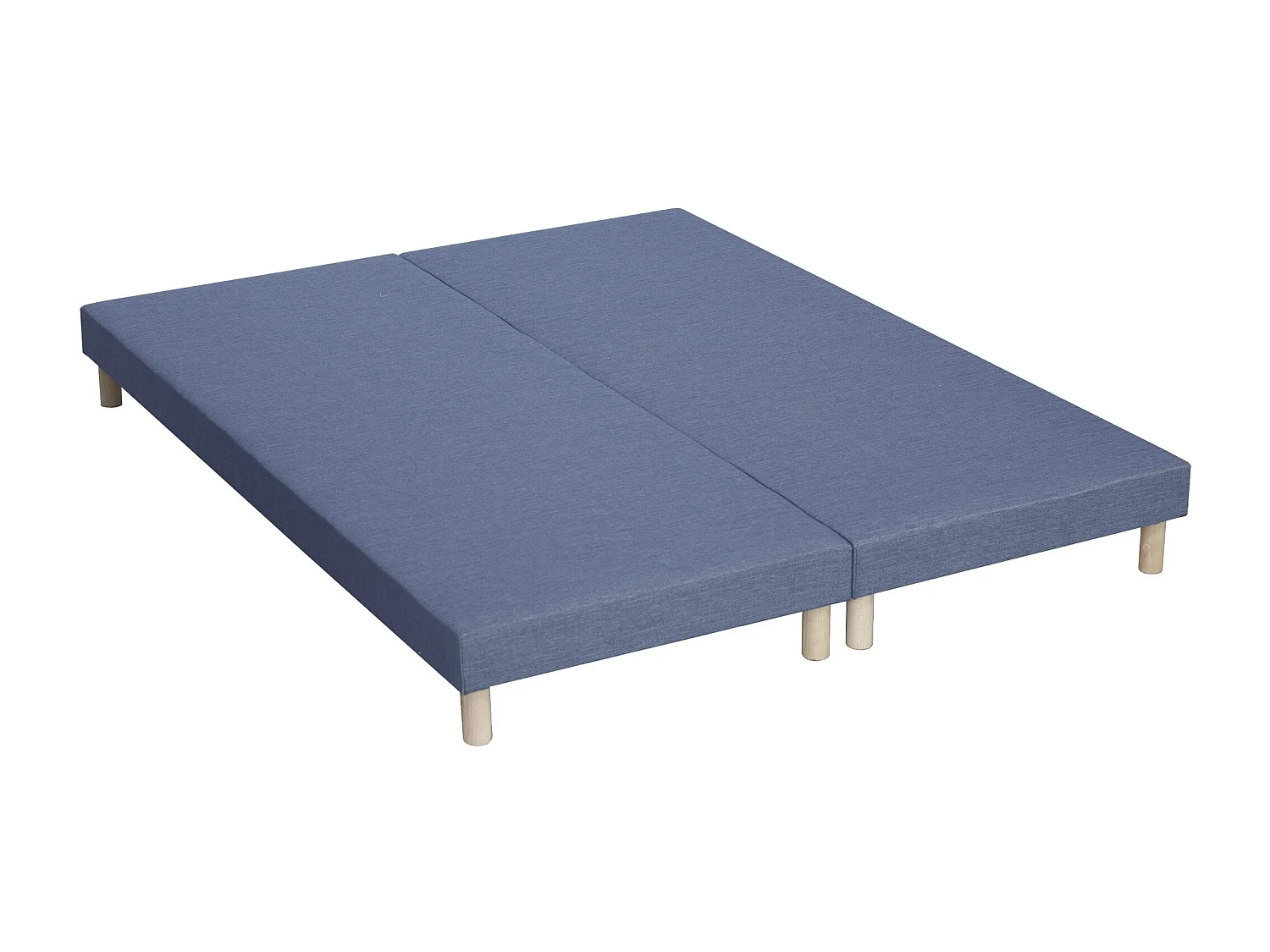 Pack ensemble matelas ressorts ASTRE, sommier, couette et oreillers Dimensions - 2x80 x 200 cm, Sommier - Bleu denim