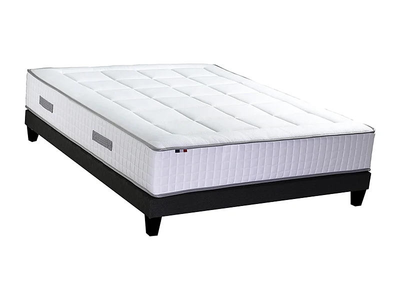 Ensemble matelas mémoire de forme BELLAGIO 2 et sommier déco Dimensions - 140 x 190 cm
