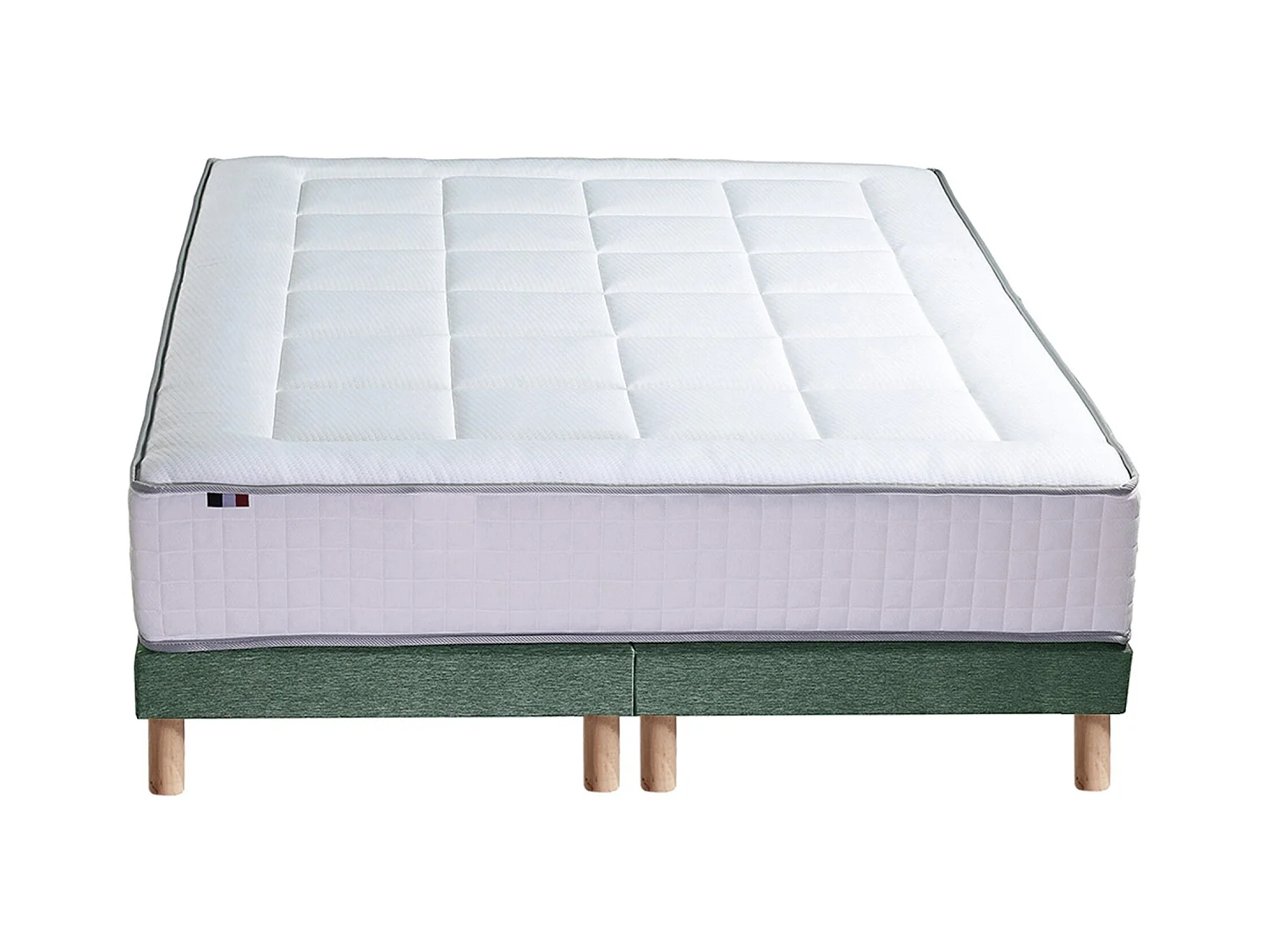 Ensemble BELLAGIO 2, matelas mémoire de forme, sommier et couette Dimensions - 2x90 x 200 cm, Sommier - Vert celadon