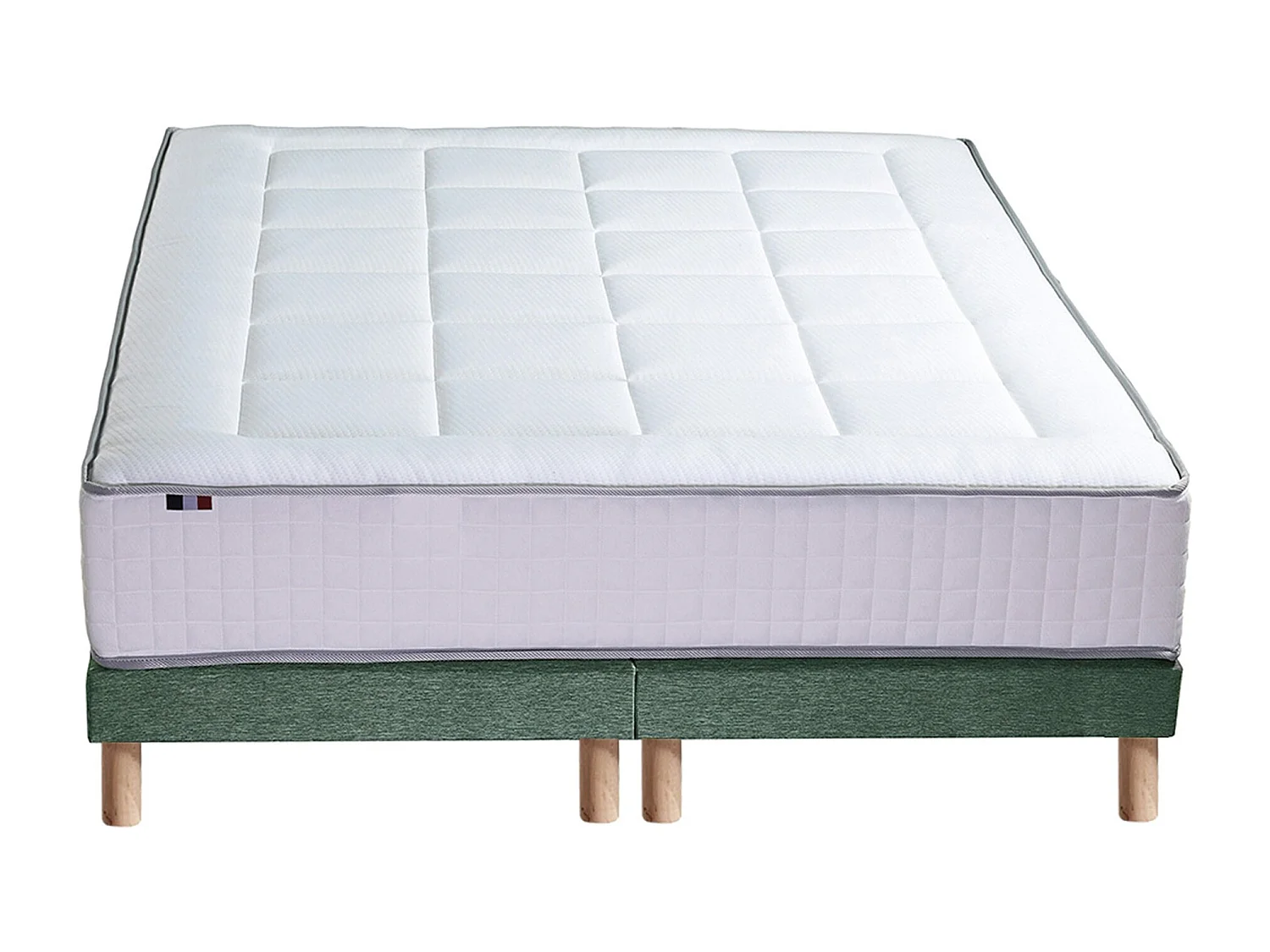 Ensemble BELLAGIO 2, matelas mémoire de forme, sommier et couette Dimensions - 2x90 x 200 cm, Sommier - Vert celadon