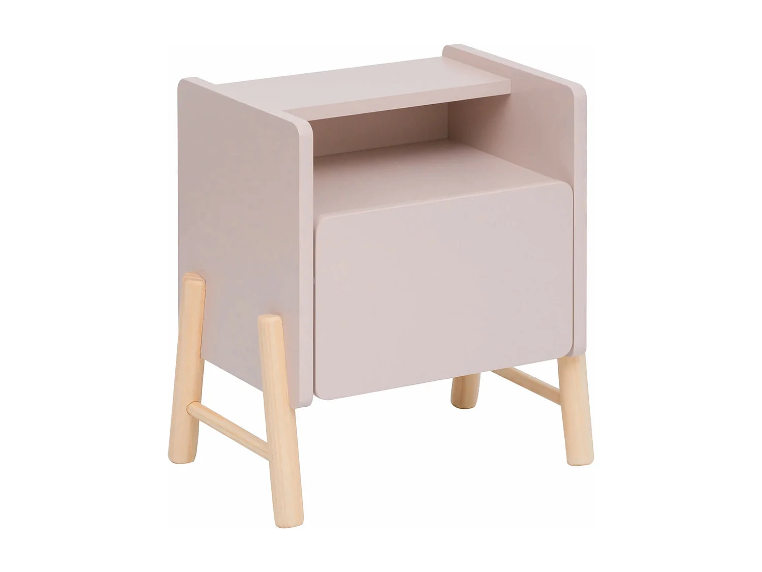 Table de chevet pour enfants Rasam 49x40x30 MDF Pin Rose Marron