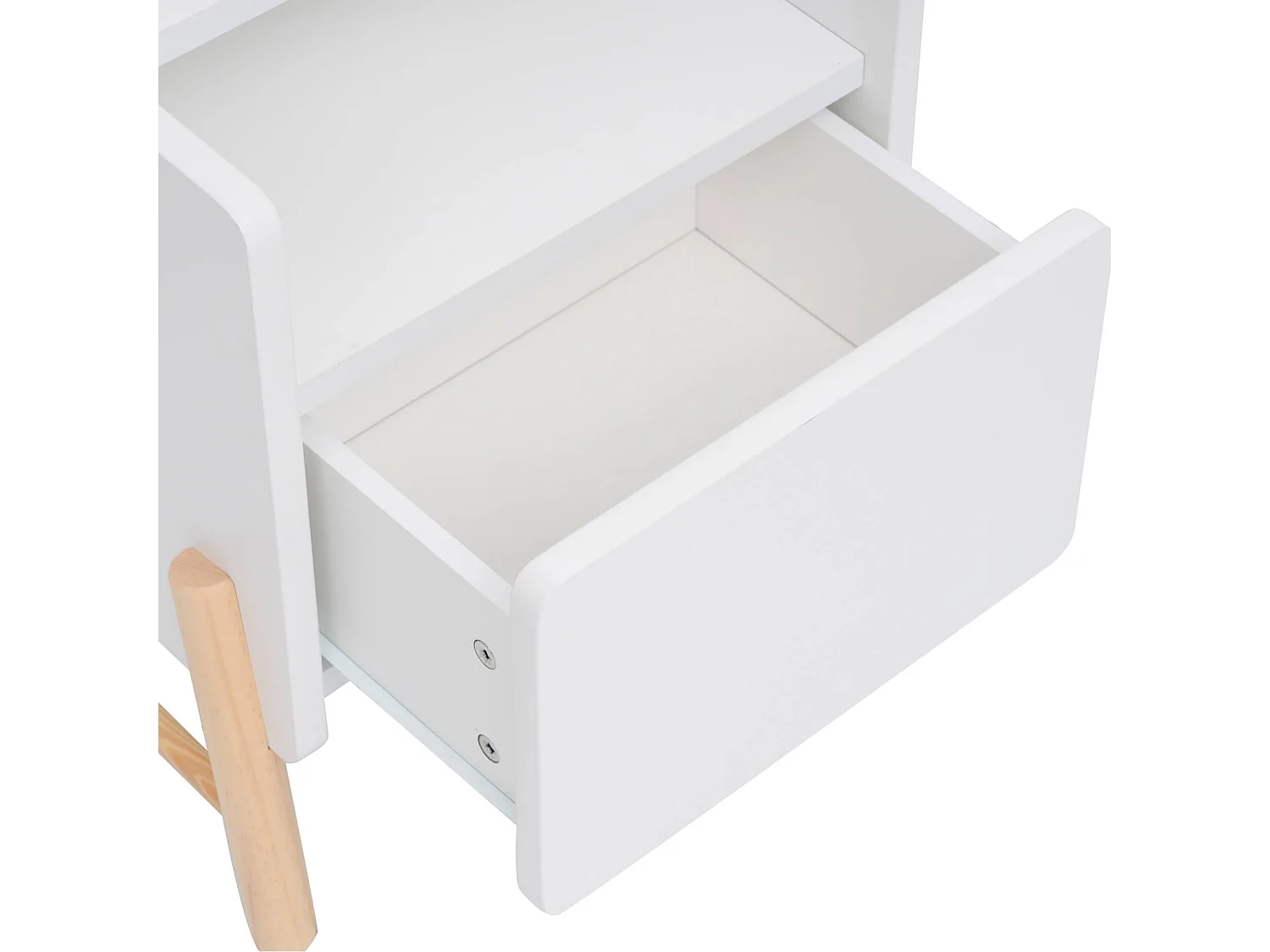 Comodino per Bambini Rebecca Mobili Kelen 49x40x30 MDF Pino Bianco Marrone