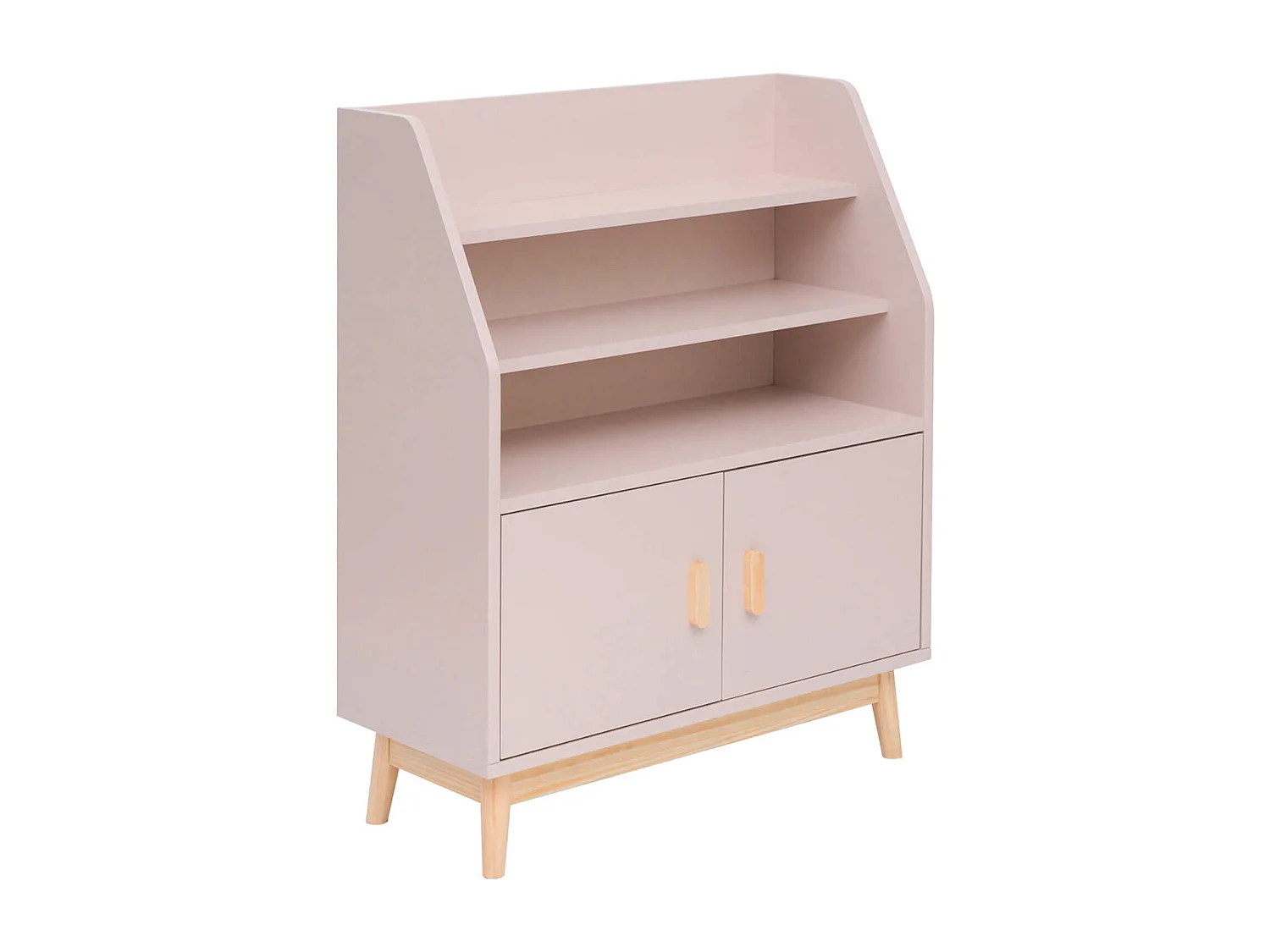 Libreria per Bambini Rebecca Mobili Bataw 100x80x33 MDF Pino Rosa Marrone