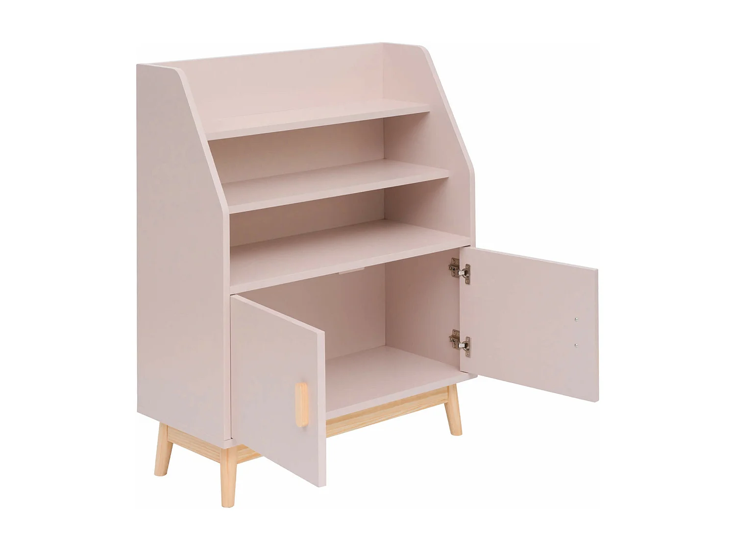 Libreria per Bambini Rebecca Mobili Bataw 100x80x33 MDF Pino Rosa Marrone