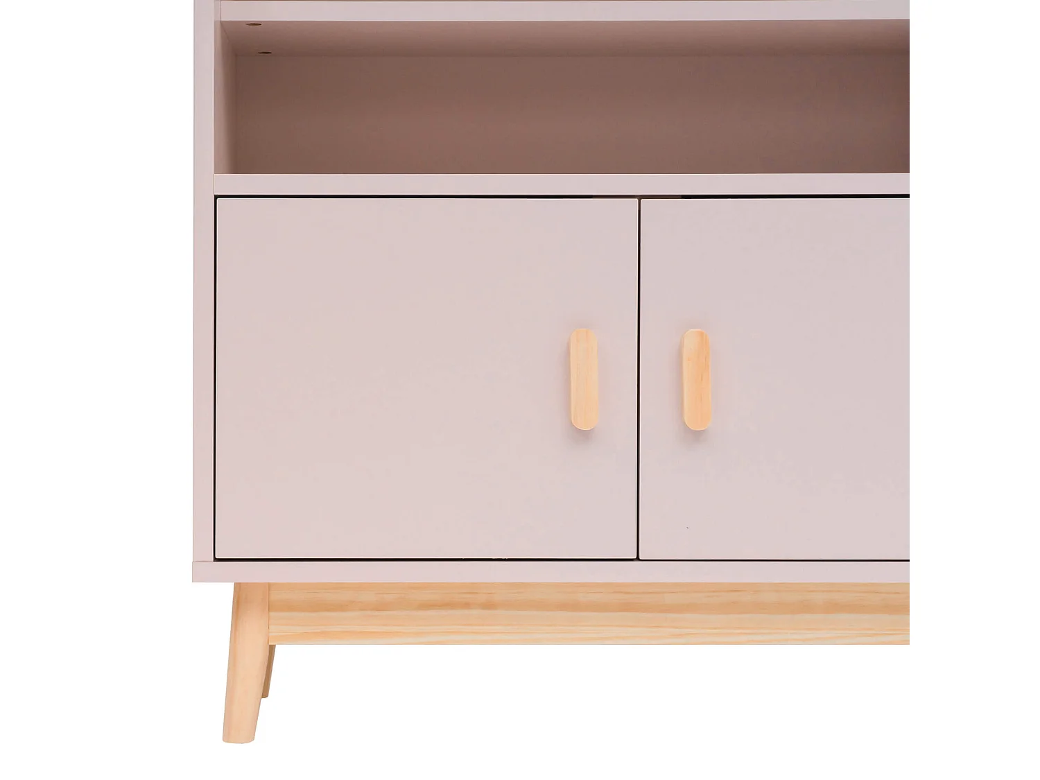 Libreria per Bambini Rebecca Mobili Bataw 100x80x33 MDF Pino Rosa Marrone