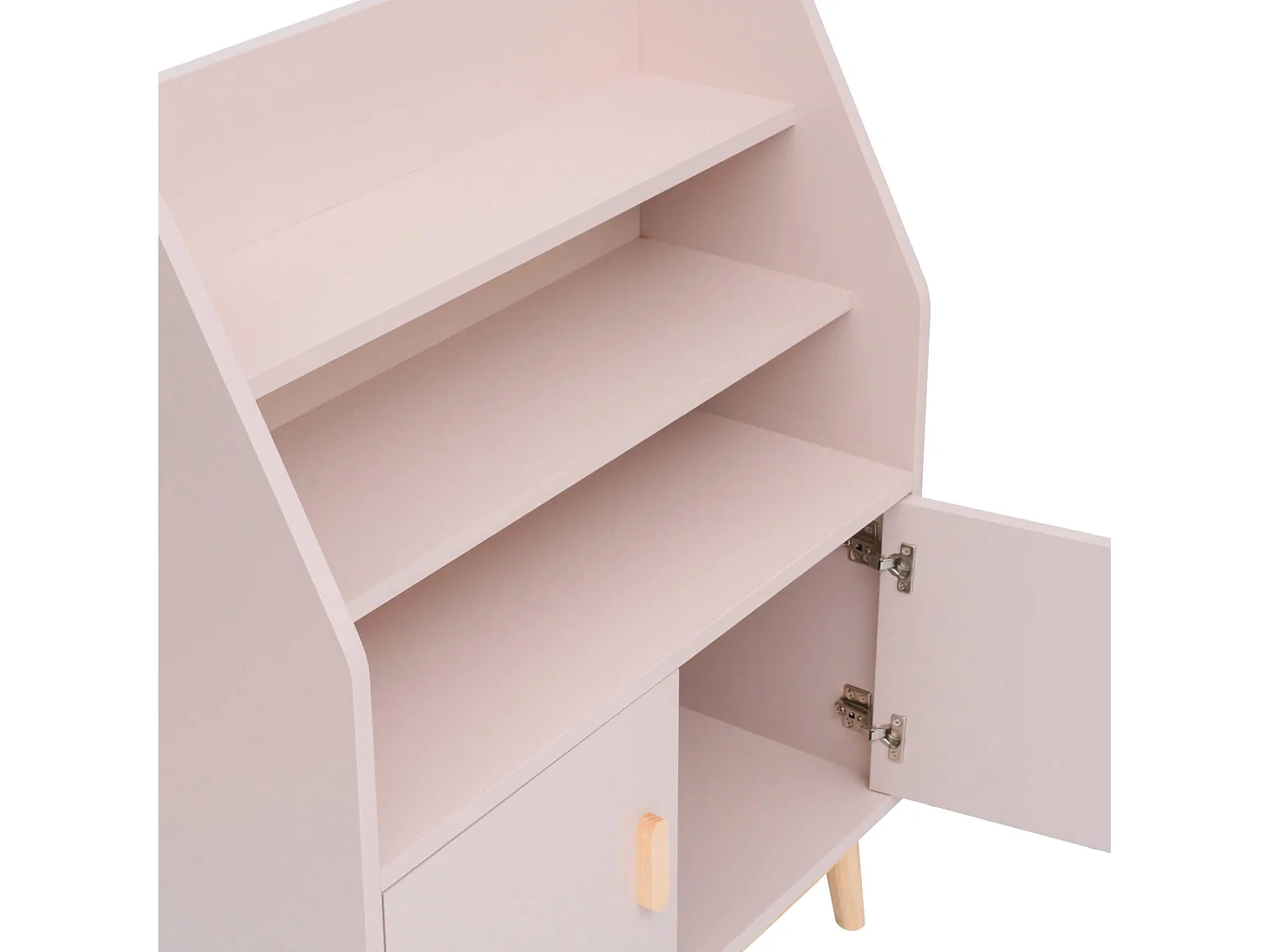 Libreria per Bambini Rebecca Mobili Bataw 100x80x33 MDF Pino Rosa Marrone