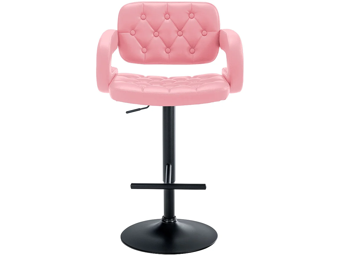 Tabouret de bar - Similicuir & Noir - Rose - Dublin