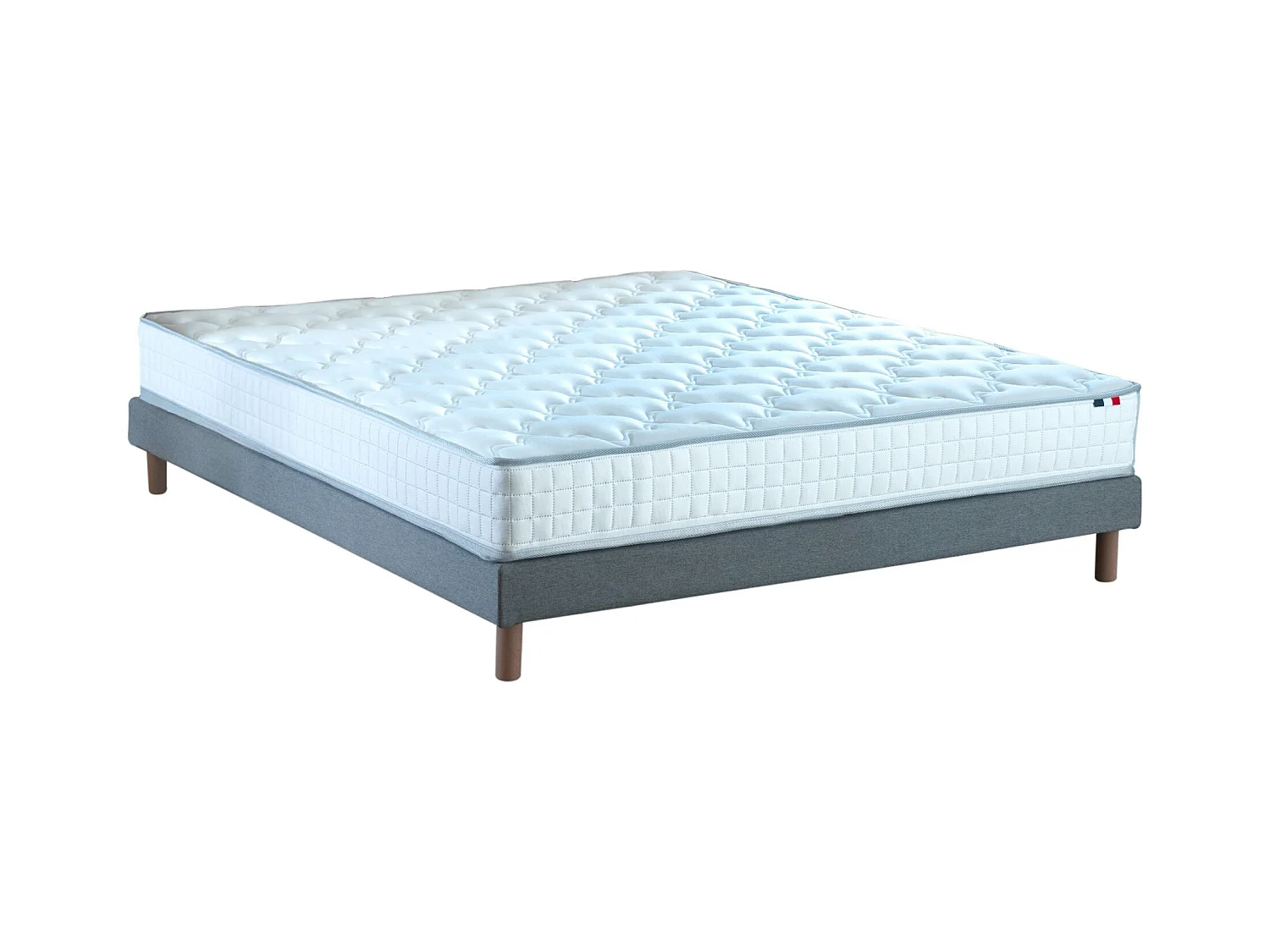 Pack literie complet ASTRE : matelas, sommier, couette et oreillers, made in France Dimensions - 140 x 190 cm