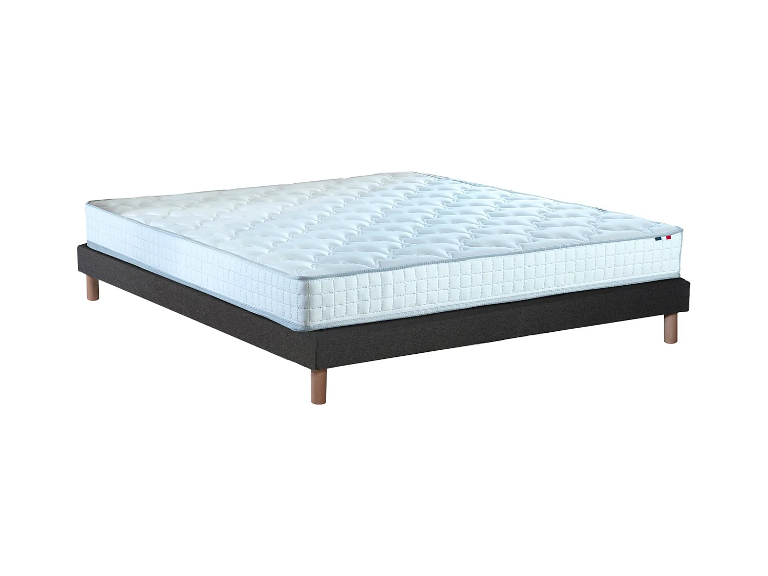Ensemble literie ASTRE : matelas ressorts, sommier et accessoires Dimensions - 160 x 200 cm