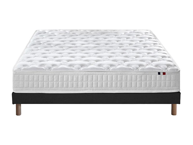 Ensemble literie ASTRE : matelas ressorts, sommier et accessoires Dimensions - 160 x 200 cm