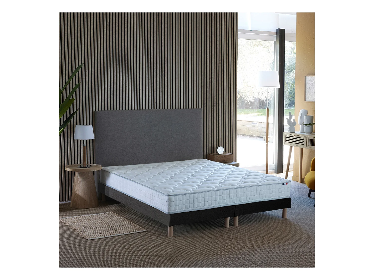 Ensemble literie ASTRE : matelas ressorts, sommier et accessoires Dimensions - 2x80 x 200 cm