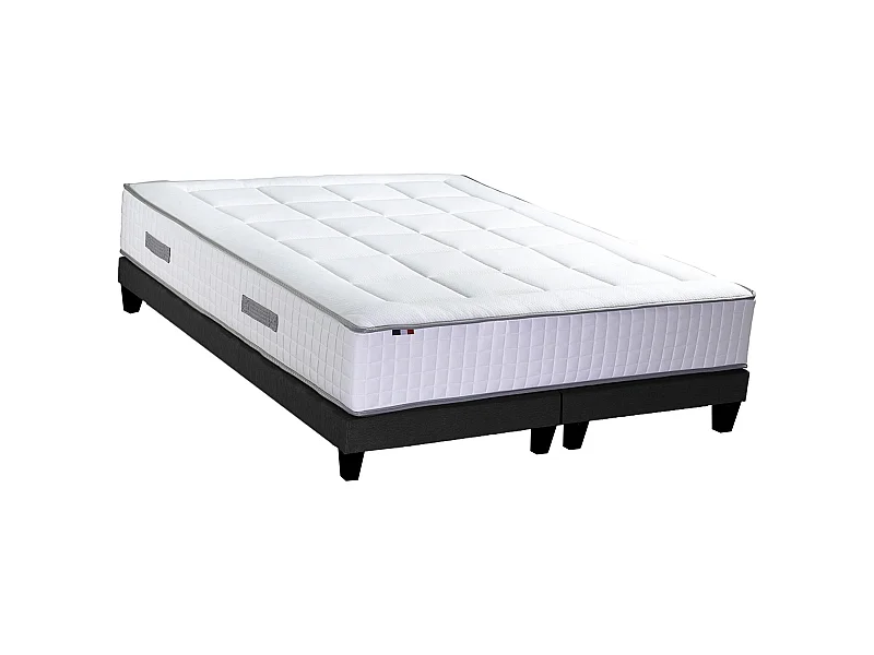 Ensemble matelas Ressorts 7 zones H28cm + sommier PALACIO FABRICATION FRANCAISE Dimensions - 2x80 x 200 cm