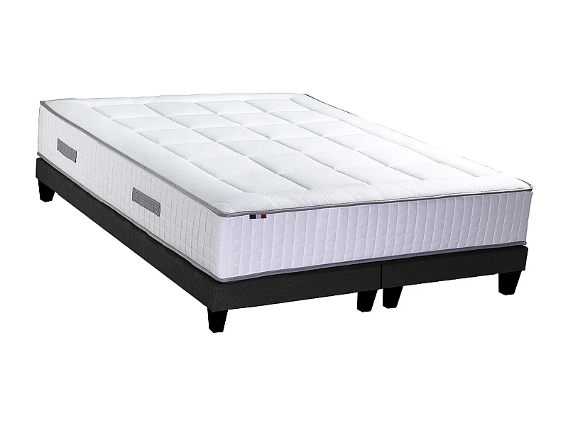 Ensemble matelas Ressorts 7 zones H28cm + sommier PALACIO FABRICATION FRANCAISE Dimensions - 2x80 x 200 cm