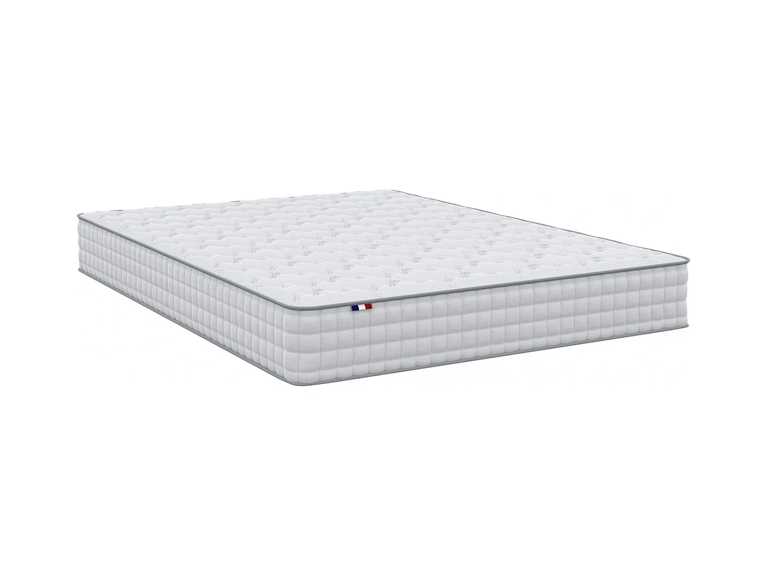 Pack literie ASTRE, matelas à ressorts et sommier en bois massif Dimensions - 2x80 x 200 cm, Sommier - Gris chiné