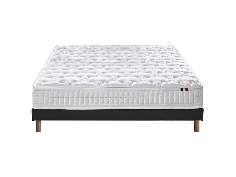 Ensemble literie ASTRE : matelas ressorts, sommier et accessoires Dimensions - 140 x 190 cm