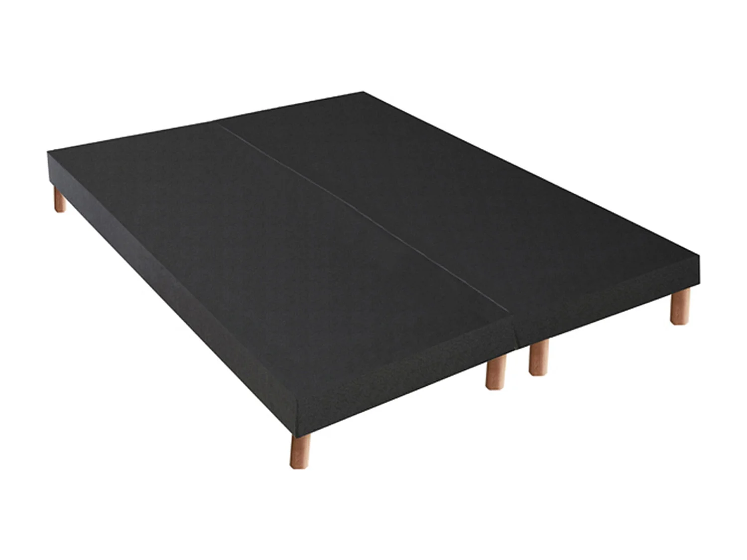 Ensemble Matelas Ressort 7 zones H.28cm + Sommier + couette + oreillers Fabriqué en France MAX Dimensions - 2x80 x 200 cm, Sommier - Noir