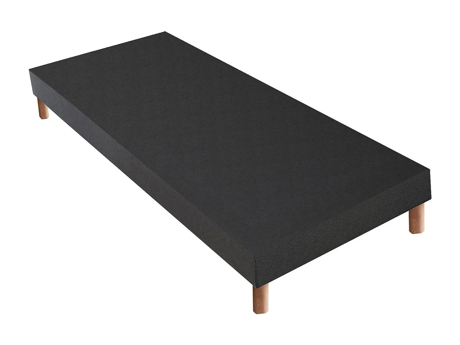 Pack literie ASTRE, matelas à ressorts et sommier en bois massif Dimensions - 90 x 190 cm, Sommier - Noir