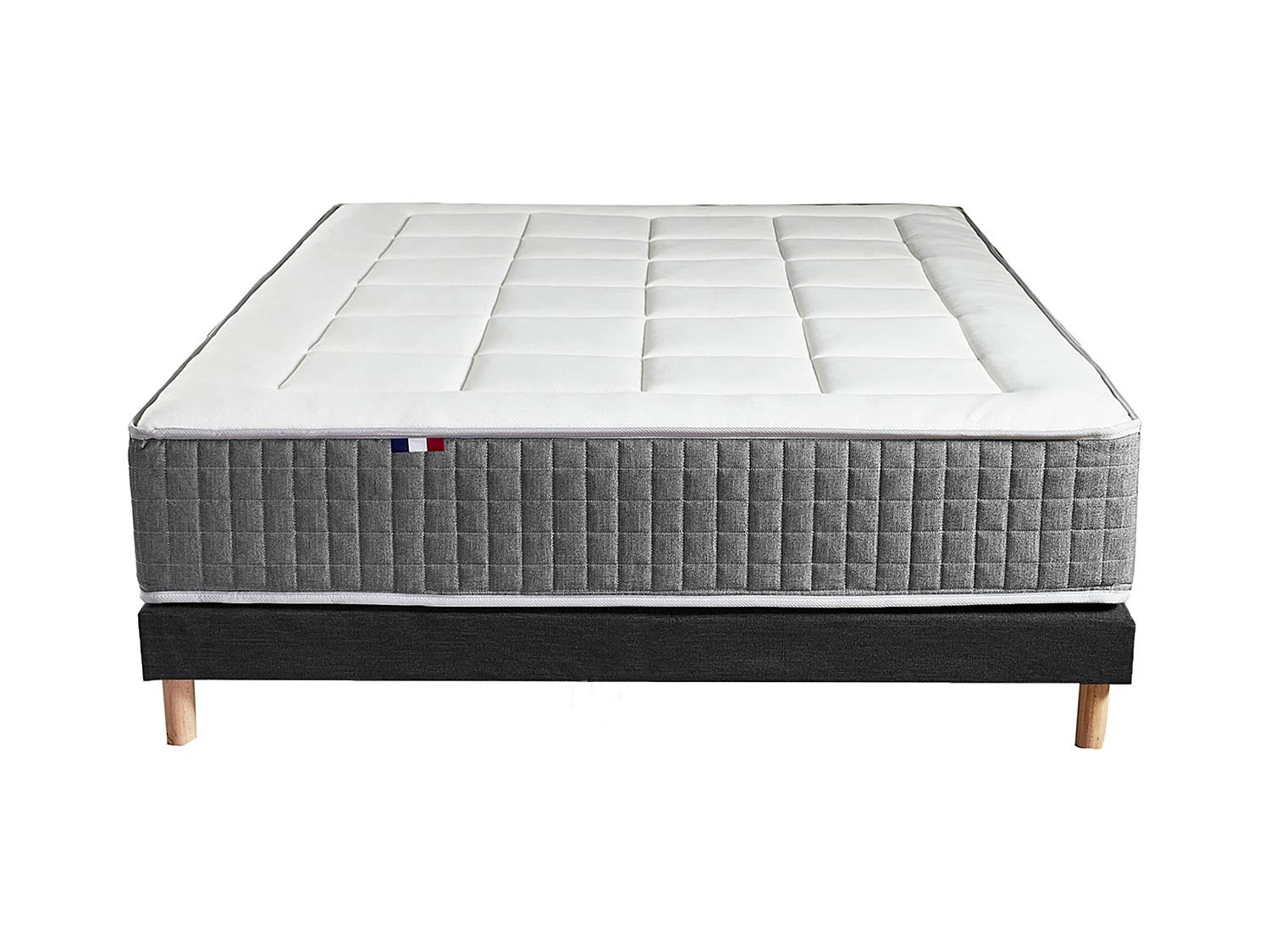 Ensemble Matelas Ressort 7 zones H.28cm + Sommier Fabriqué en France MAX Dimensions - 140 x 190 cm