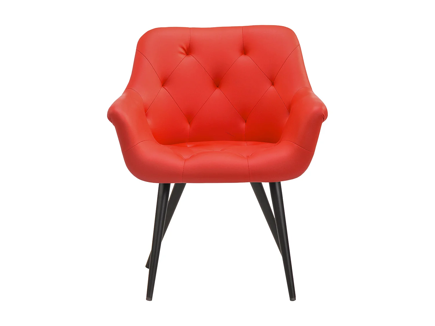chaises avec accoudoirs - Similicuir - Rouge - Langford