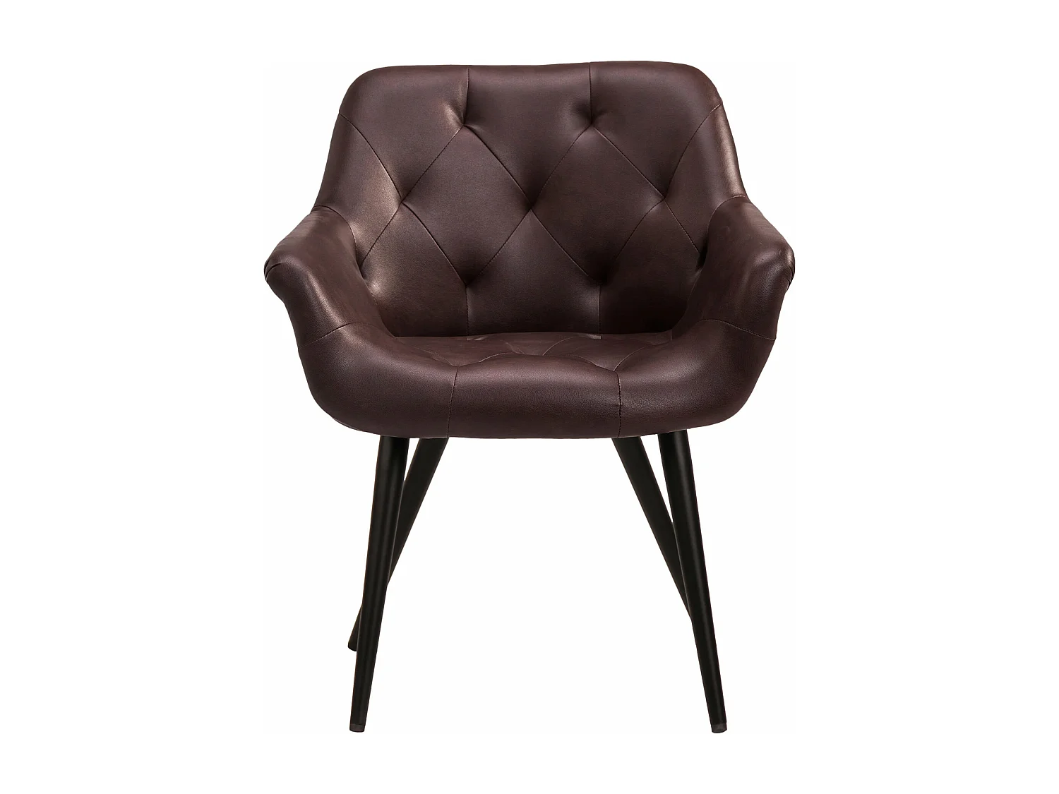 chaises avec accoudoirs - Similicuir & Métal - Bordeaux - Langford