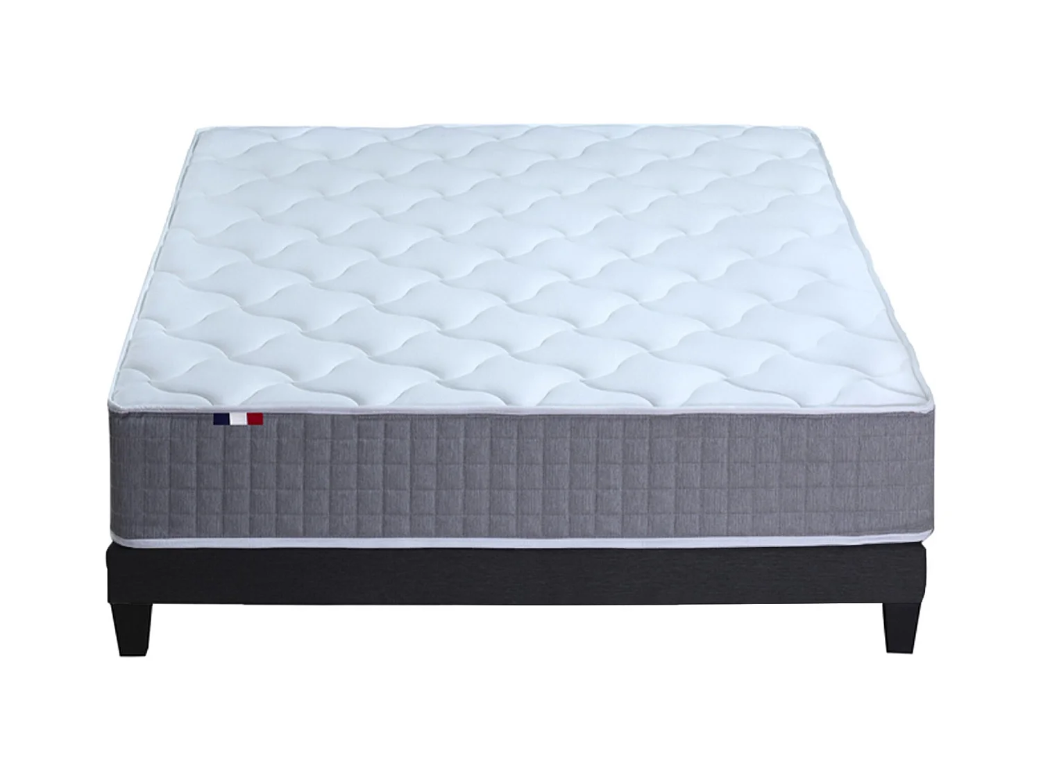 Ensemble Matelas Ressort 7 zones H.28cm + Sommier Fabriqué en France MAX Dimensions - 160 x 200 cm