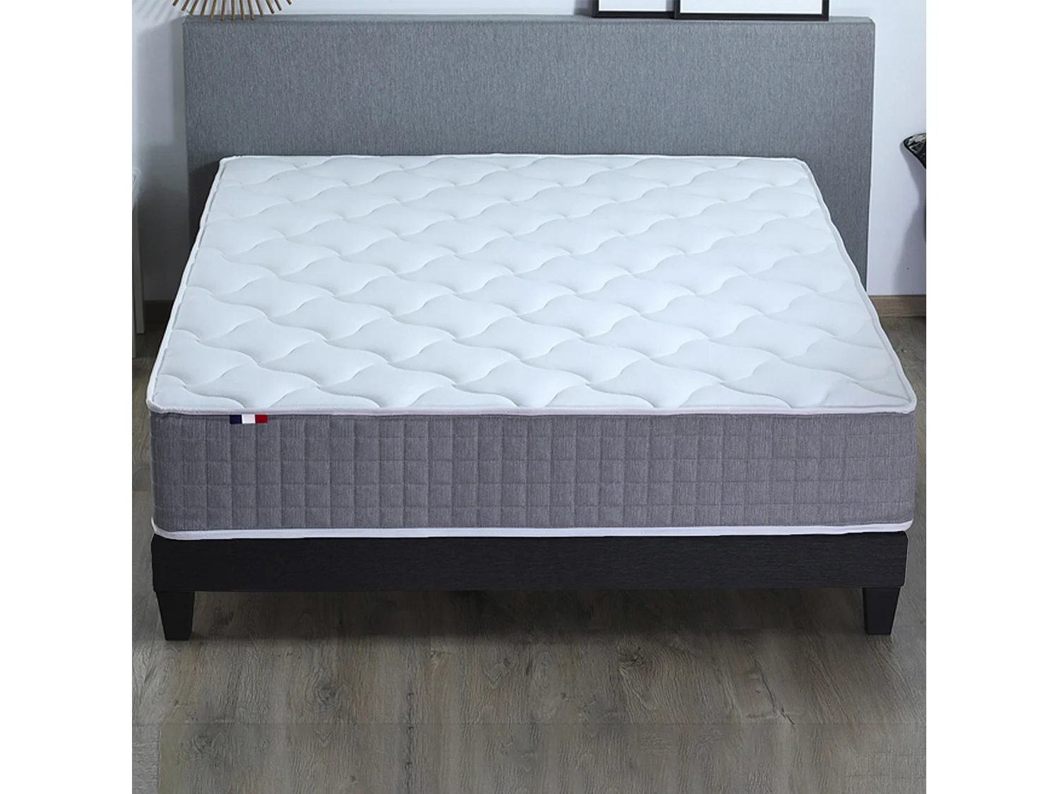 Ensemble Matelas Ressort 7 zones H.28cm + Sommier Fabriqué en France MAX Dimensions - 160 x 200 cm