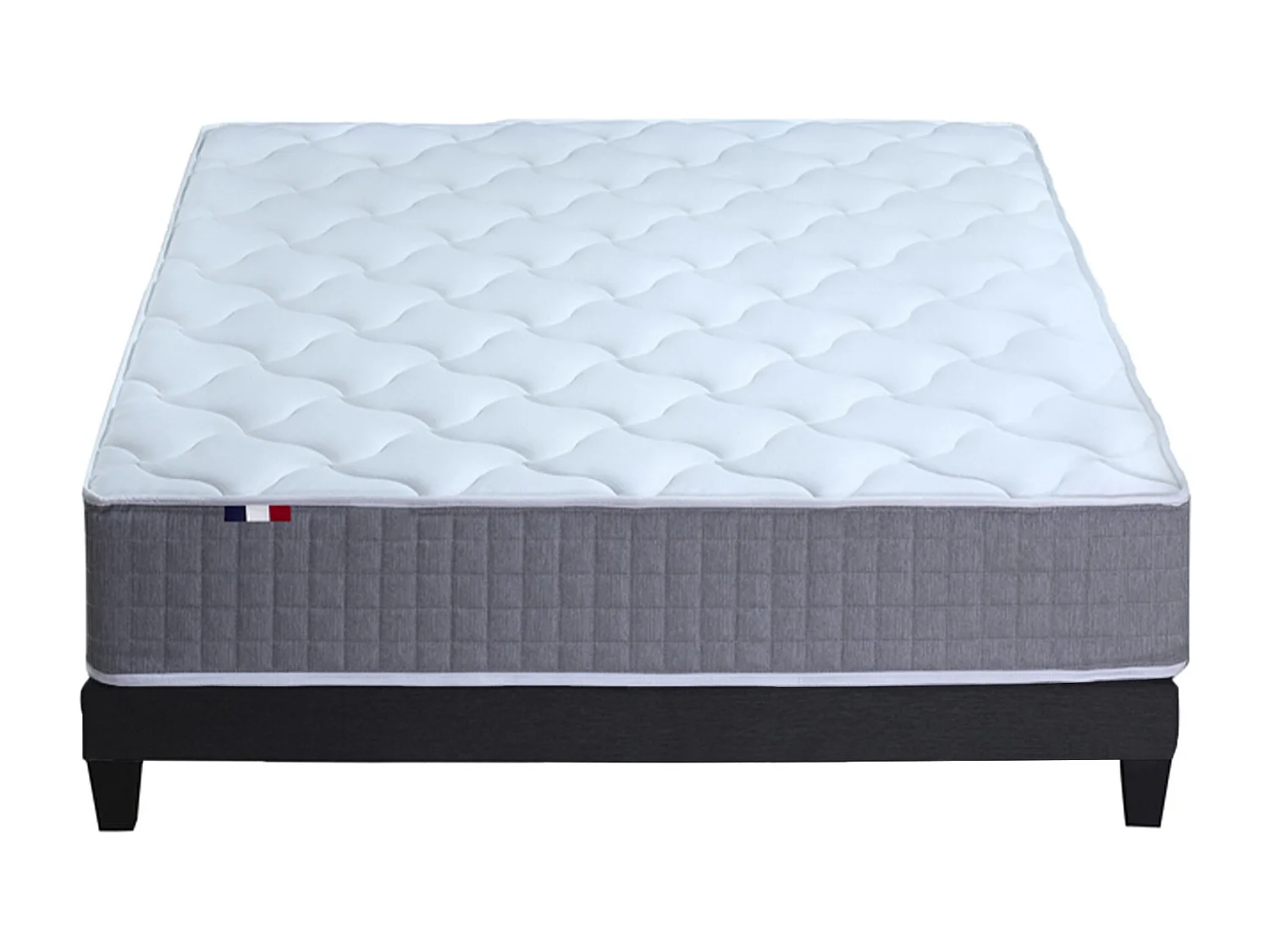 Ensemble Matelas Ressort 7 zones H.28cm + Sommier Fabriqué en France MAX Dimensions - 160 x 200 cm