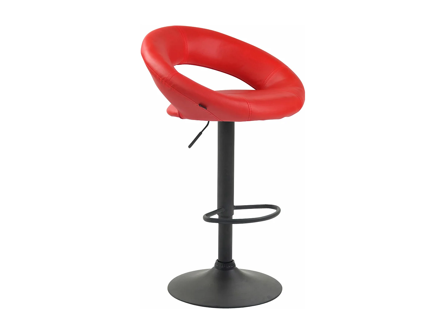Tabouret de bar - Similicuir & Métal - Rouge - Olinda