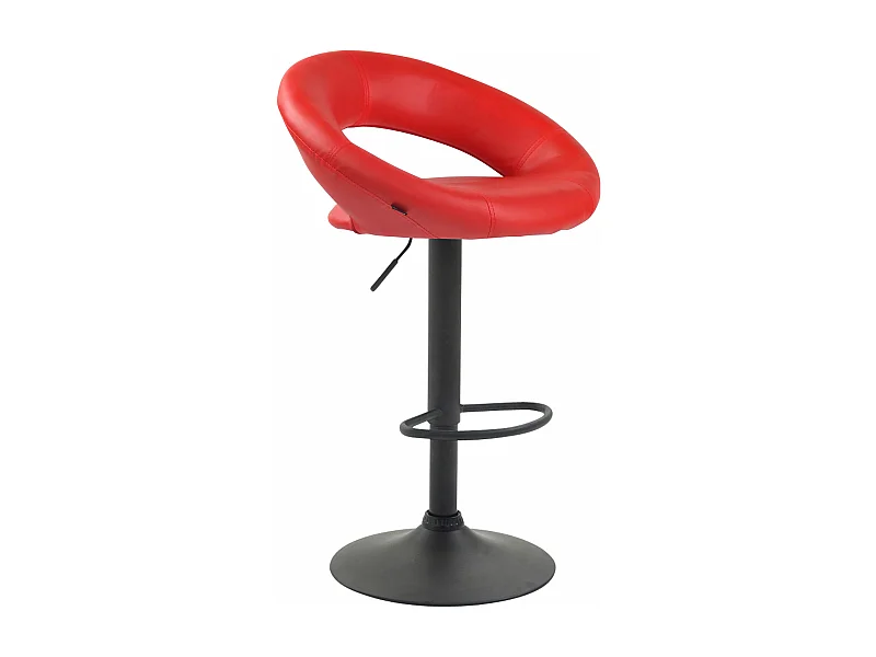 Tabouret de bar - Similicuir & Métal - Rouge - Olinda