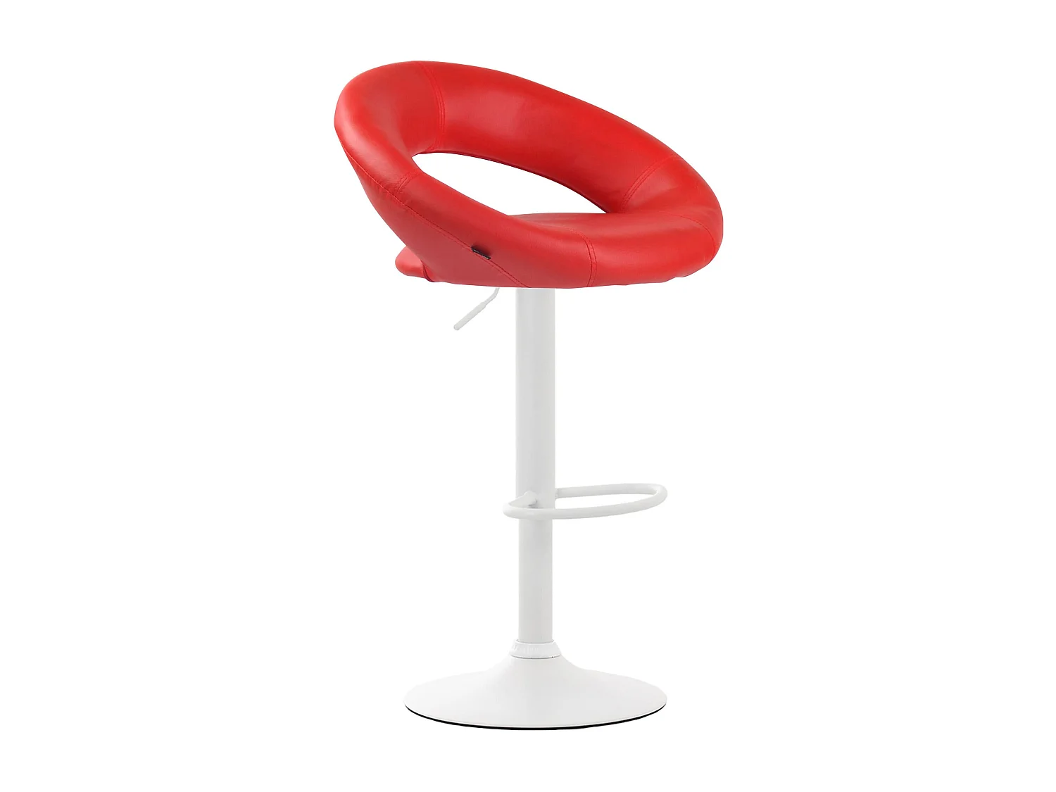Lot de 2  Tabouret de bar - Similicuir & Métal - Rouge - Olinda