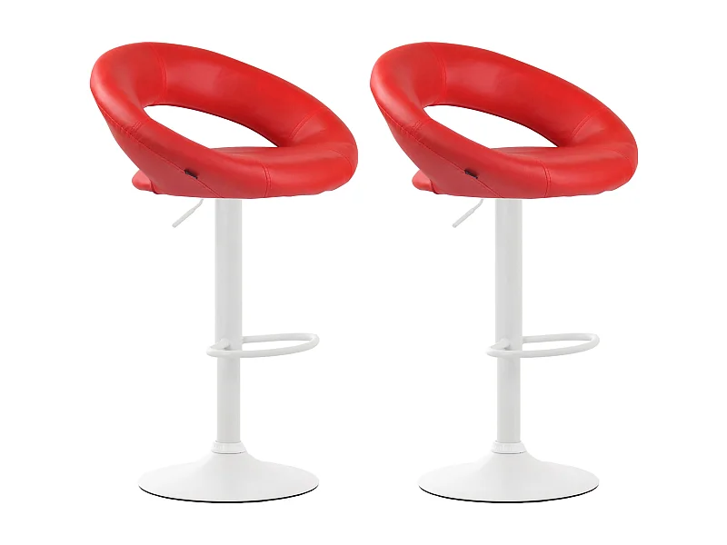 Set van 2  Barkruk - Kunstleer & Metaal - rood - Olinda