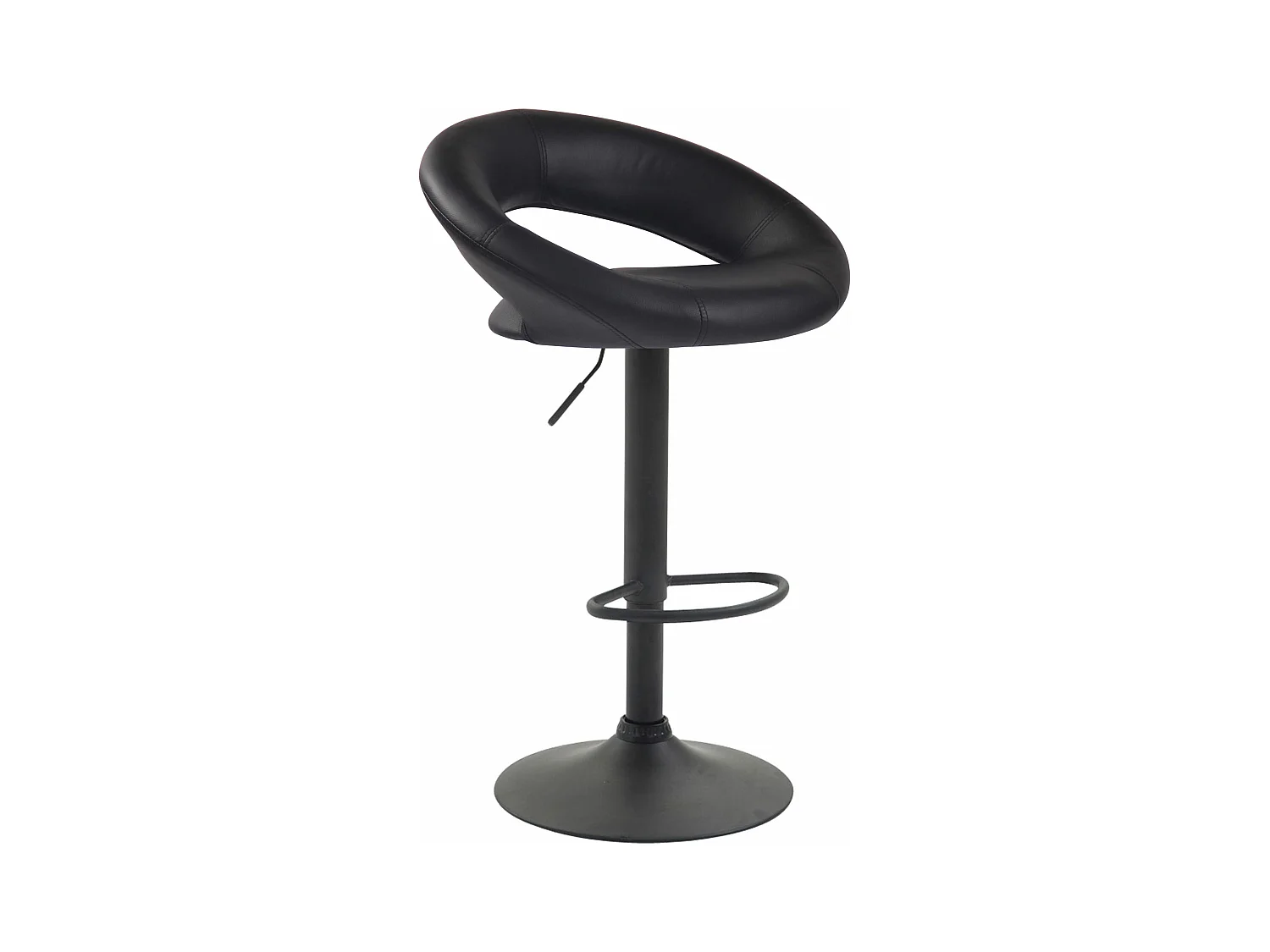 Tabouret de bar - Similicuir & Métal - Noir - Olinda