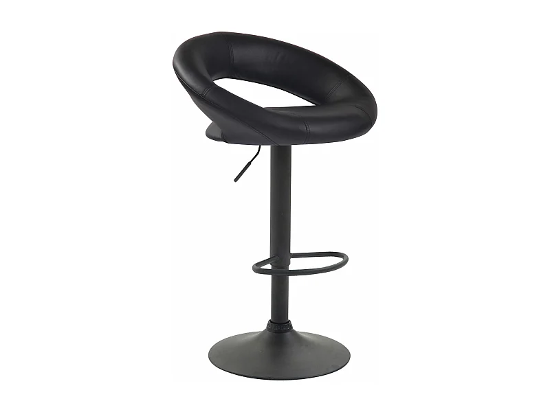 Tabouret de bar - Similicuir & Métal - Noir - Olinda
