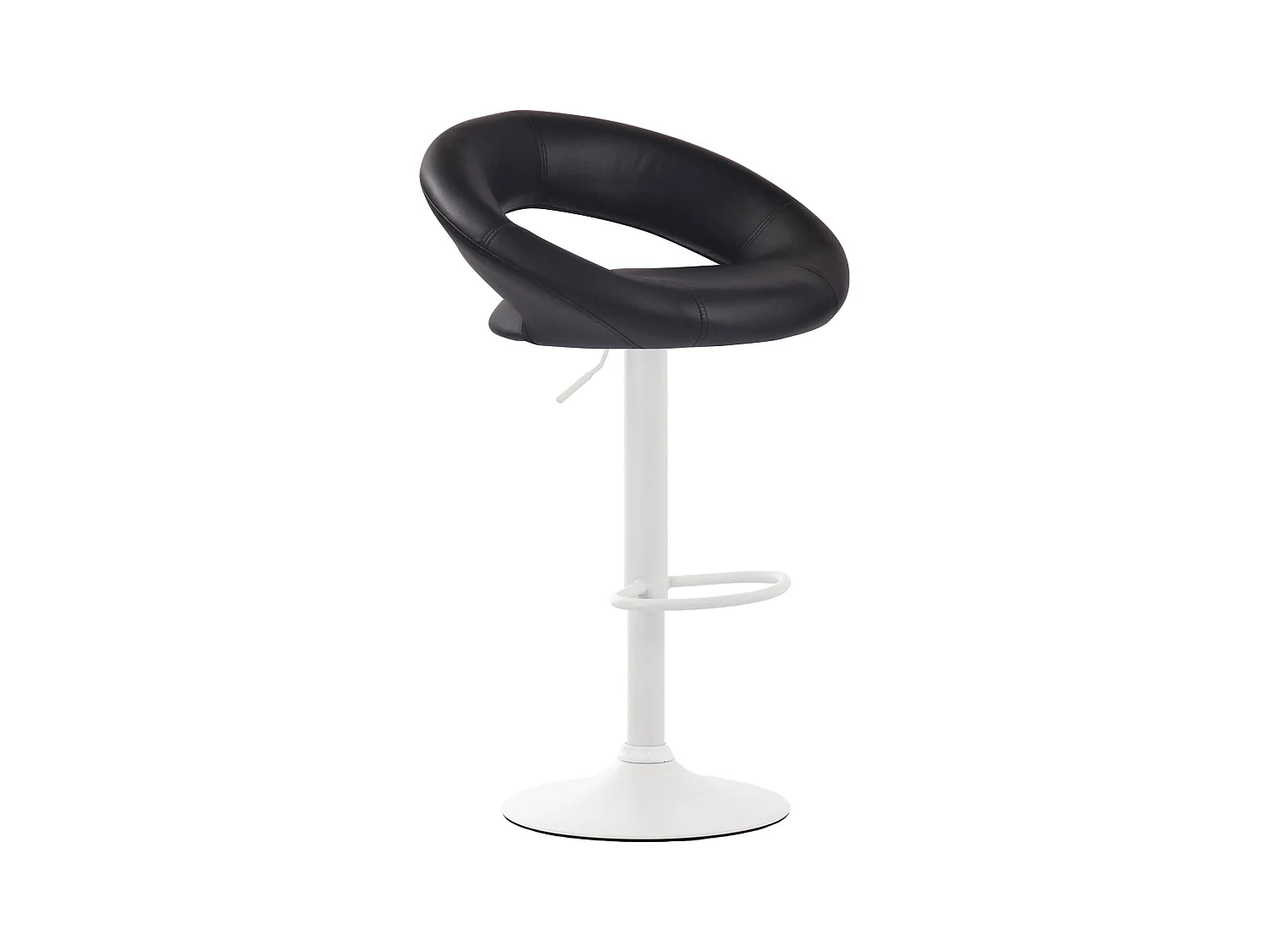Lot de 2  Tabouret de bar - Similicuir & Métal - Noir - Olinda