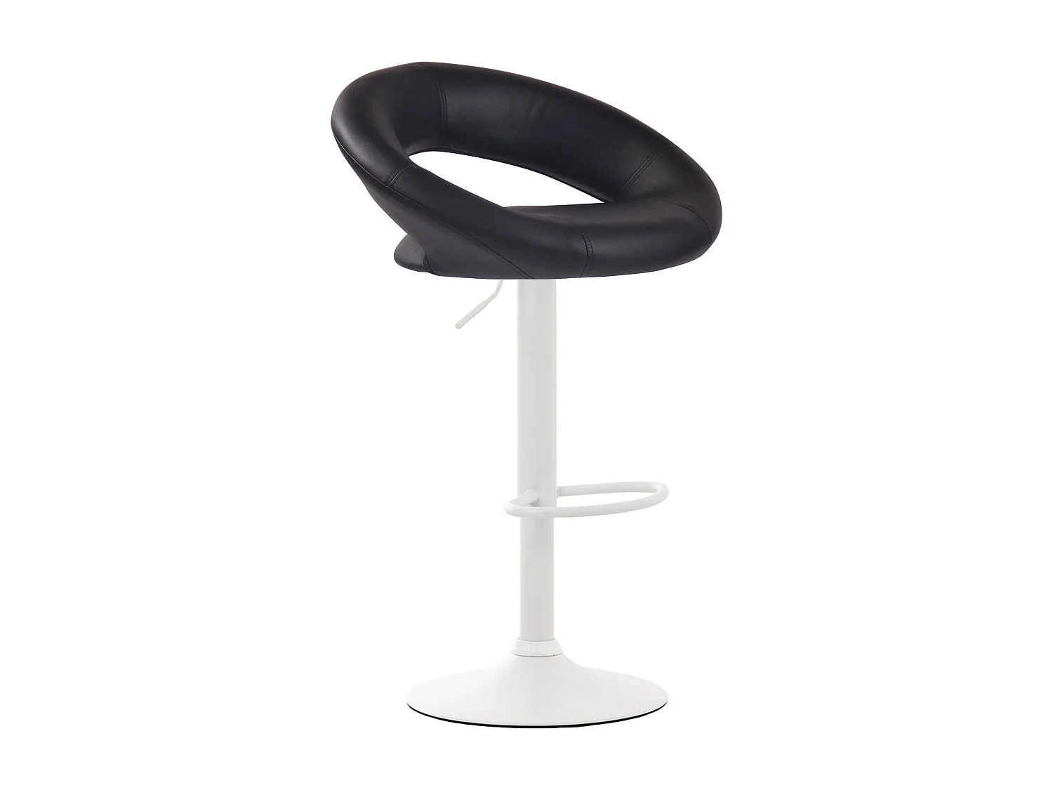 Lot de 2  Tabouret de bar - Similicuir & Métal - Noir - Olinda