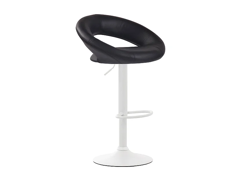 Lot de 2  Tabouret de bar - Similicuir & Métal - Noir - Olinda