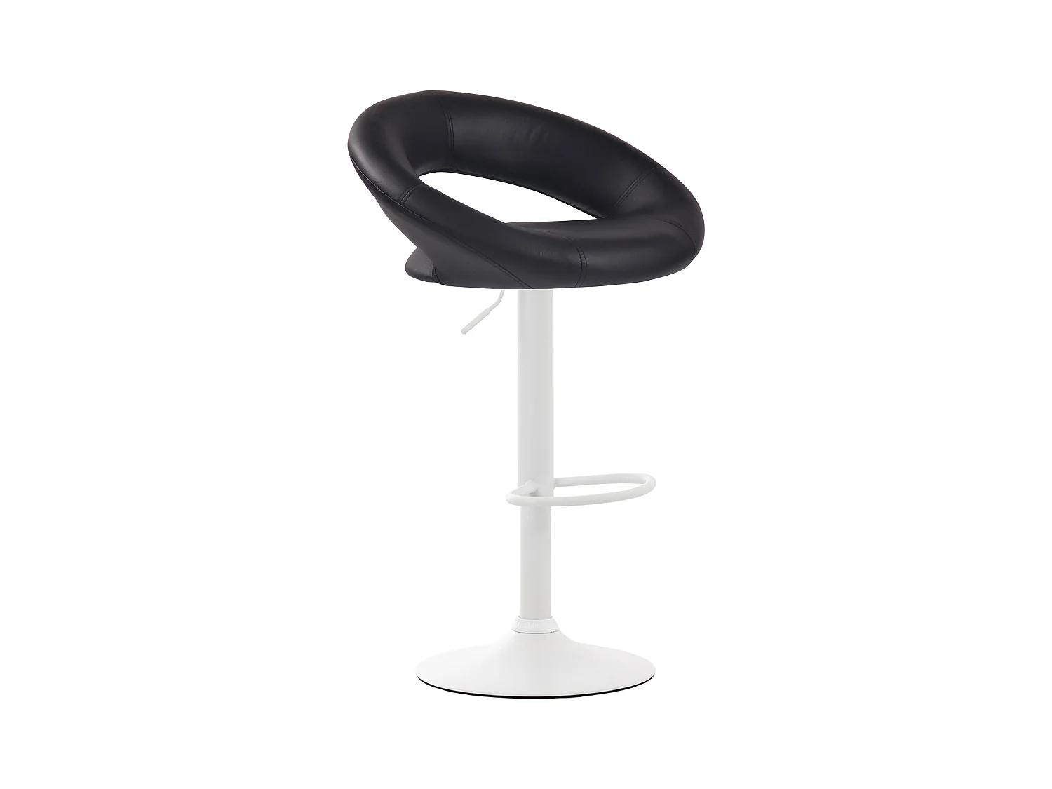 Tabouret de bar - Similicuir & Métal - Noir - Olinda