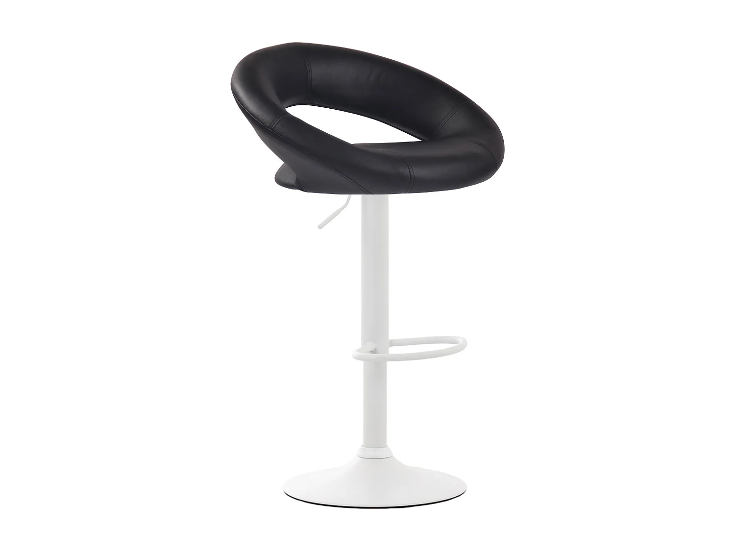 Tabouret de bar - Similicuir & Métal - Noir - Olinda