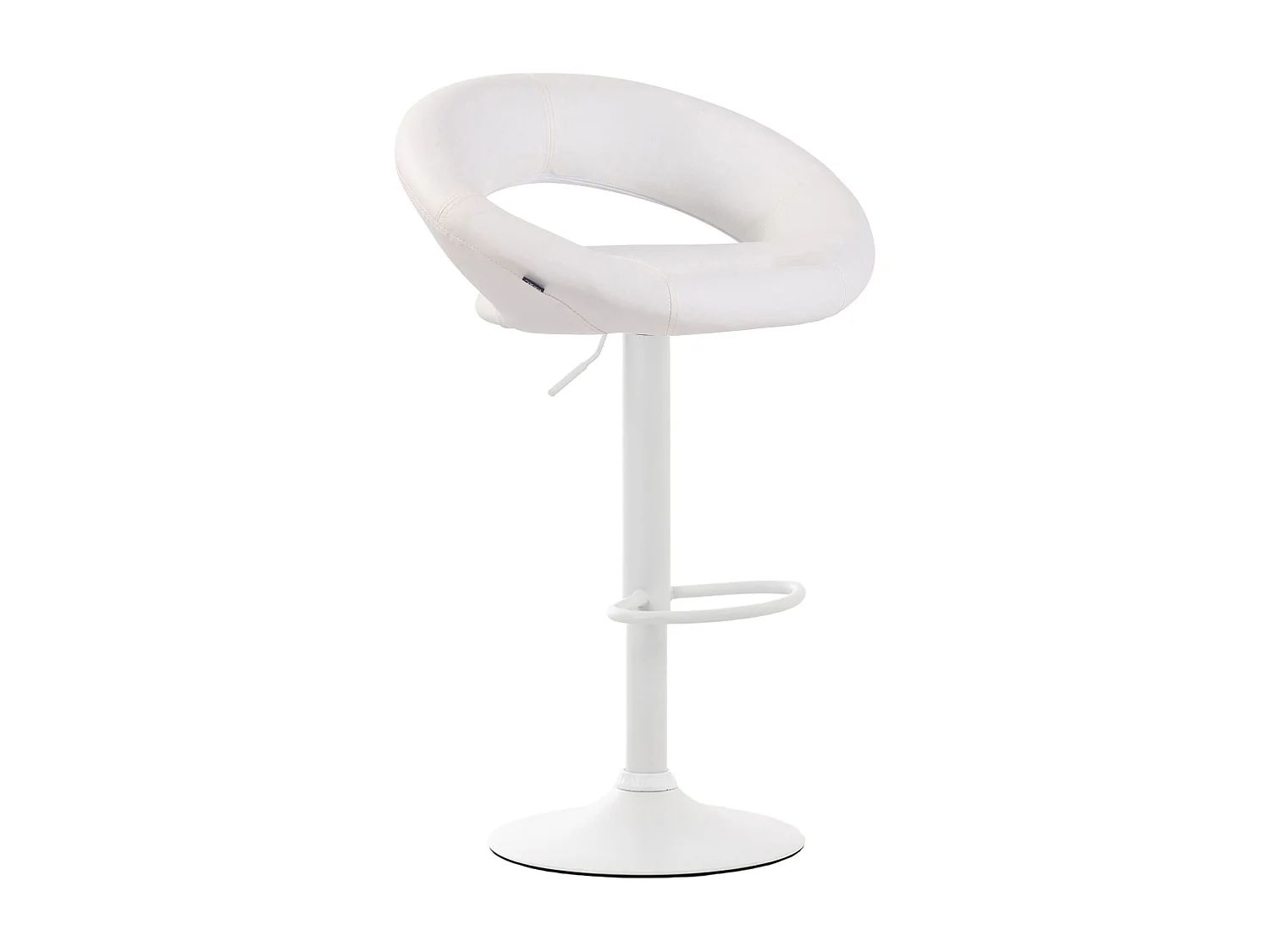 Lot de 2  Tabouret de bar - Similicuir & Métal - Blanc - Olinda