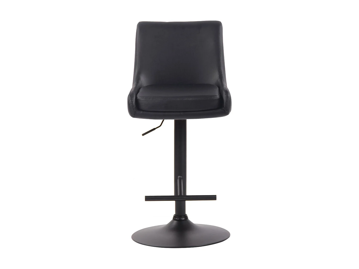 Lot de 2  Tabouret de bar - Similicuir & Métal - Noir - Club