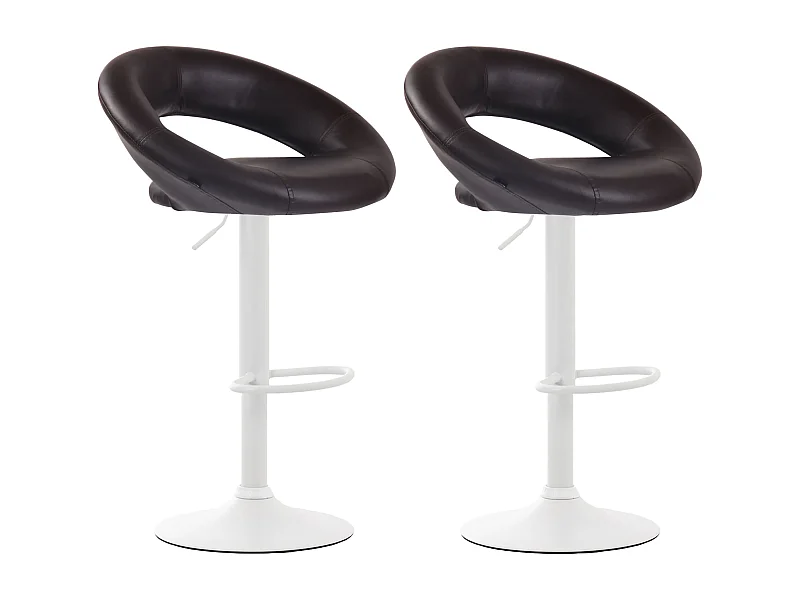 2er Set Barhocker - Kunstleder & Metall - braun - Olinda