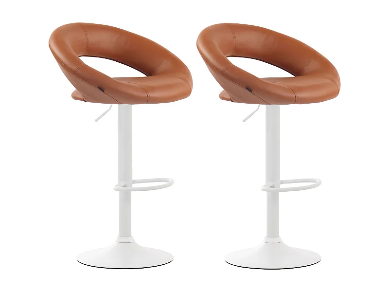 Set van 2  Barkruk - Kunstleer & Metaal - licht bruin - Olinda