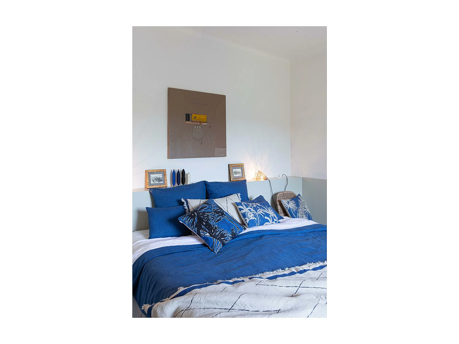 Drap housse stonewashed Zeff blanc 160 x 200 x 30 cm Vivaraise