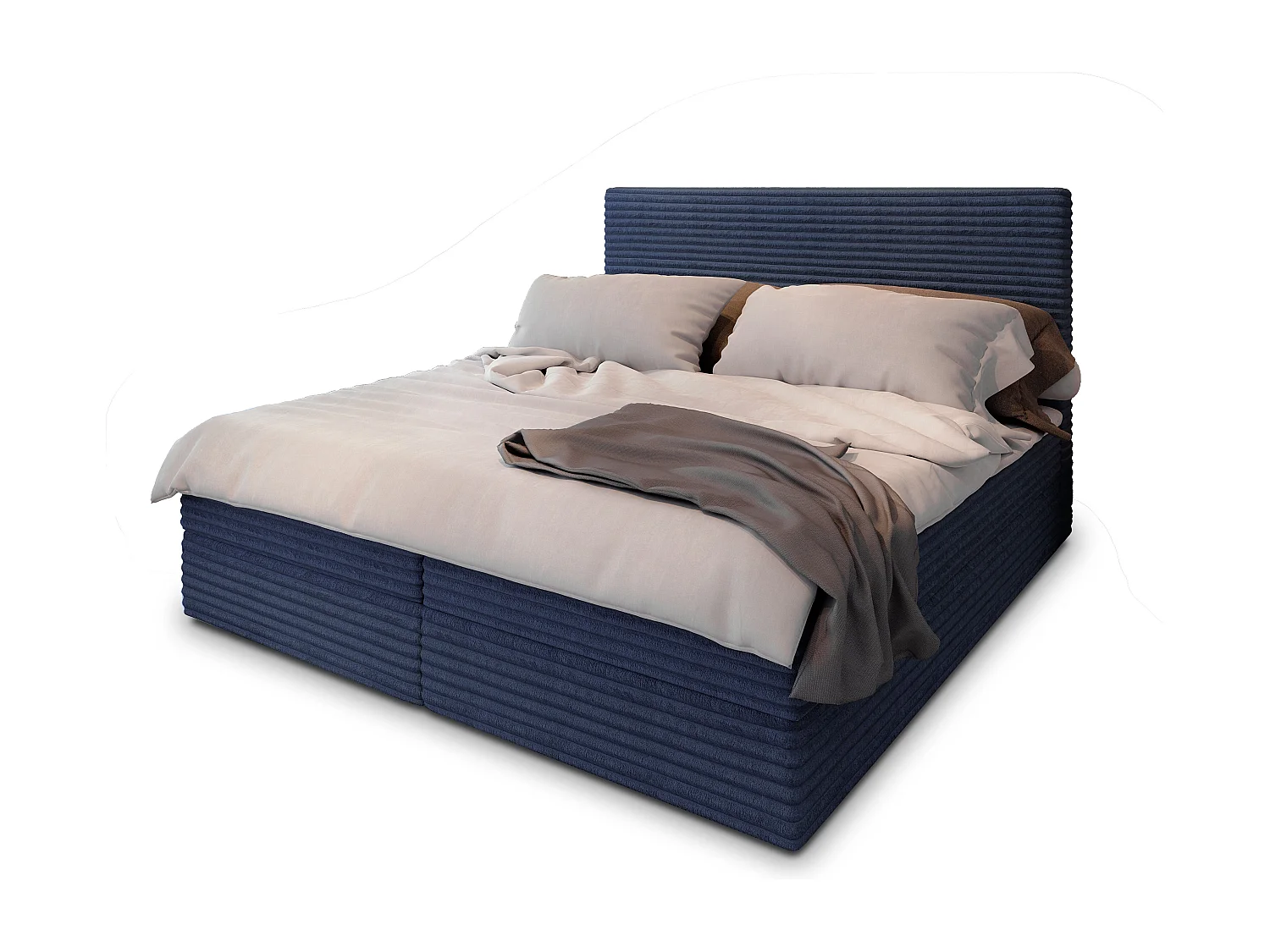 Boxspringbed PISA 140x200 cm Set met hoofdbord, bedbodem en matras, Blauw
