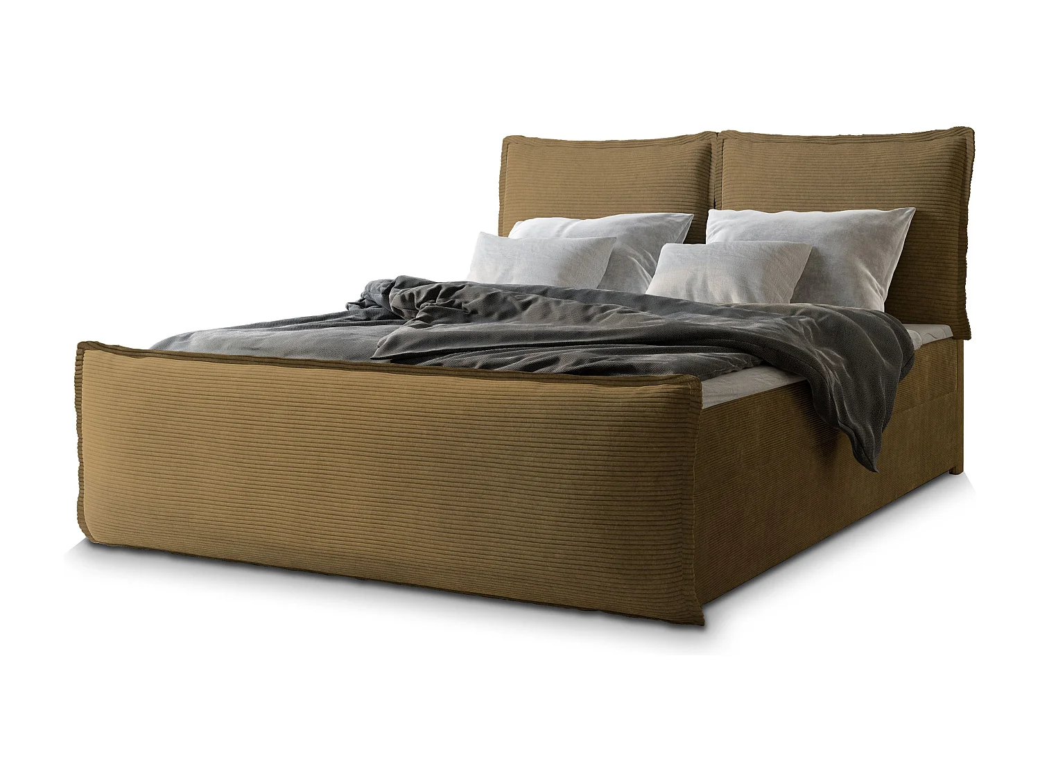 Boxspringbed MONTA 160x200 cm Set met hoofdbord, bedbodem en matras, Geel